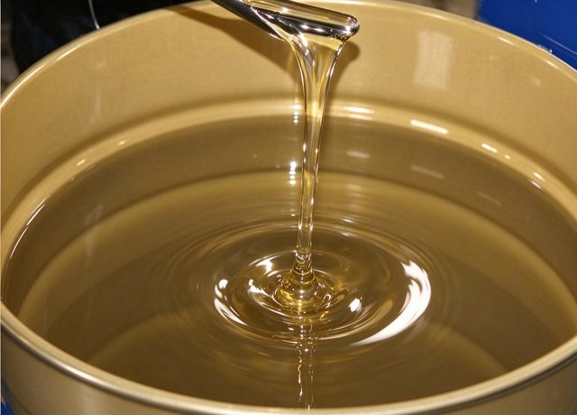 Damongwz WZ-201 dimethyl silicone oil (Dimethyl Silicone Oil WZ-201), industrial grade, shown poured from a steel pail.