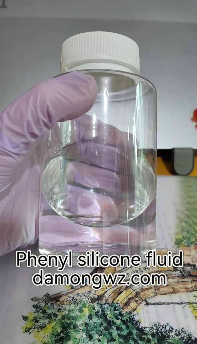 Damongwz phenylmethyl silicone fluid reference sample in a clear bottle.
