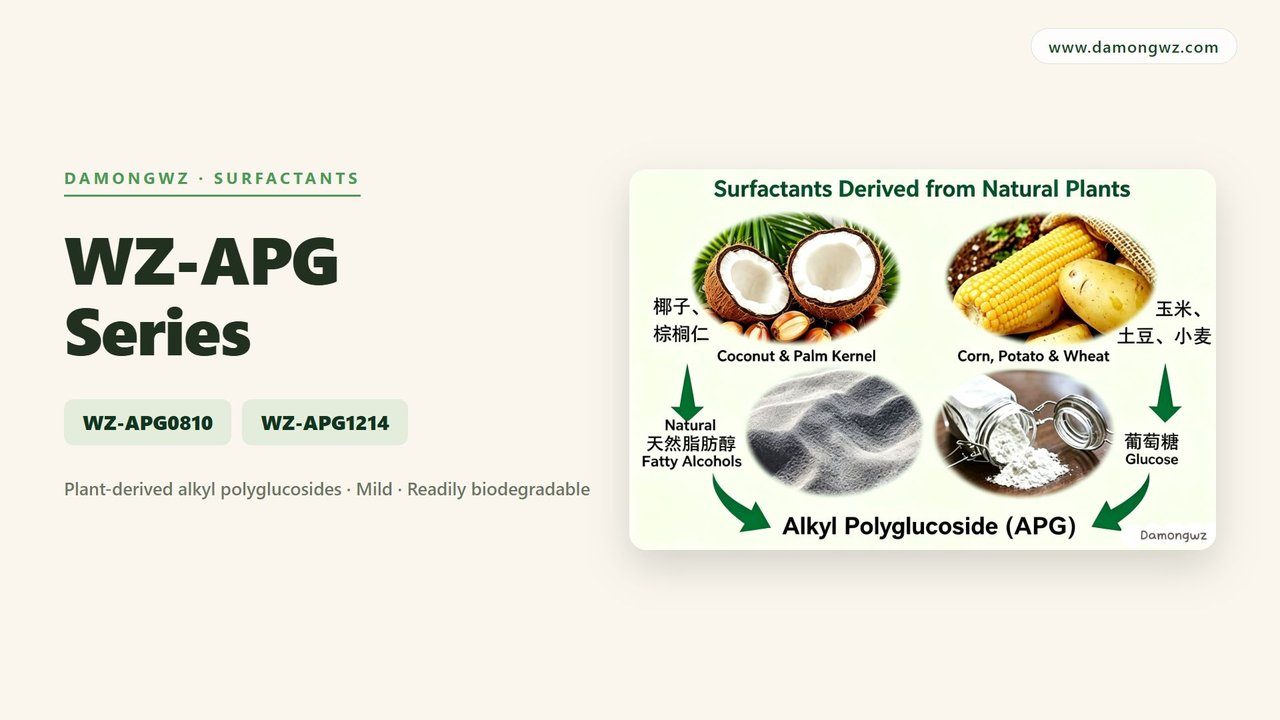 WZ-APG Series - Plant-derived alkyl polyglucoside surfactants for personal care